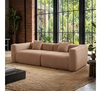 Bolton canapé compressé 4 places en tissu effet laine texturée taupe
