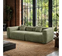 Bolton canapé compressé 4 places en tissu effet laine texturée vert
