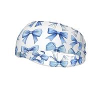 BoltPack Bandeau de sport avec imprimé nœud bleu mignon pour homme et femme, bandeau absorbant la transpiration, adapté pour le fitness, la course à pied, le cyclisme, le yoga, le football, l'exercice
