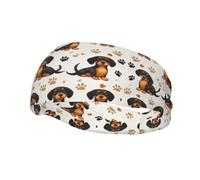 BoltPack Bandeau de sport avec imprimé teckel mignon pour homme et femme - Bandeau absorbant la transpiration - Convient pour le fitness, la course à pied, le cyclisme, le yoga, le football