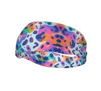 BoltPack Bandeau de sport imprimé léopard arc-en-ciel pour homme et femme, bandeau absorbant la transpiration, convient pour le fitness, la course à pied, le cyclisme, le yoga, le football, l'exercice
