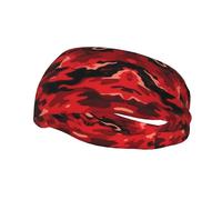 BoltPack Bandeaux de sport à imprimé camouflage rouge pour homme et femme, bandeau absorbant la transpiration, adapté pour le fitness, la course à pied, le cyclisme, le yoga, le football, l'exercice