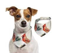 BoltPack Bavoirs triangulaires pour animaux de compagnie avec imprimé cardinal d'hiver, bandana mignon pour chien, chiot et chat, réglable avec boutons-pression