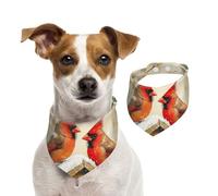 BoltPack Bavoirs triangulaires pour animaux de compagnie avec imprimé cardinal d'hiver, bandana mignon pour chien, chiot et chat, réglable avec boutons-pression