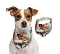 BoltPack Bavoirs triangulaires pour animaux de compagnie avec imprimé cardinal d'hiver, bandana mignon pour chien, chiot et chat, réglable avec boutons-pression