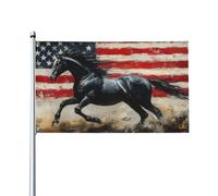 BoltPack Drapeau américain imprimé cheval 90 x 150 cm Saisons vacances avec œillets pour décorations extérieures Fournitures de fête