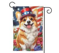 Boltpack Drapeau de jardin imprimé chien Corgi double face pour l'extérieur de la cour, décoration de la maison pour porche extérieur
