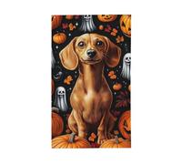 BoltPack Drapeau de jardin imprimé chien Halloween 90 x 150 cm Drapeau de vacances avec œillets pour décorations extérieures Fournitures de fête