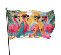 BoltPack Drapeau de jardin imprimé flamant rose 90 x 150 cm avec œillets pour décorations extérieures et fournitures de fête