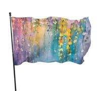 BoltPack Drapeau de jardin imprimé floral coloré 90 x 150 cm Drapeau de vacances avec œillets pour décorations extérieures Fournitures de fête