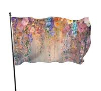 BoltPack Drapeau de jardin imprimé floral coloré 90 x 150 cm Drapeau de vacances avec œillets pour décorations extérieures Fournitures de fête