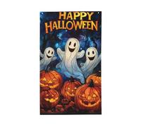 BoltPack Drapeau de jardin imprimé Happy Halloween 90 x 150 cm avec œillets pour décorations extérieures et fournitures de fête