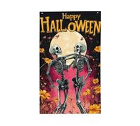 BoltPack Drapeau de jardin imprimé Happy Halloween 90 x 150 cm avec œillets Saisons vacances pour décorations extérieures Fournitures de fête