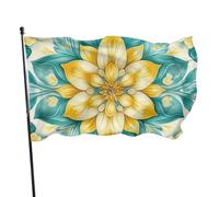 BoltPack Drapeau de jardin imprimé mandala floral 90 x 150 cm avec œillets pour décorations extérieures et fournitures de fête