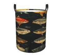 BoltPack Grand panier à linge coloré imprimé poisson panier de rangement pour chambre à coucher, vêtements, salle de bain, décoration de chambre