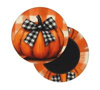 Boltpack Housse de coussin pour tabouret de bar rond, douce et lavable - Motif citrouille orange - 30-35 cm