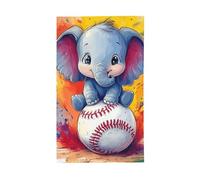 BoltPack Joli drapeau de jardin imprimé éléphant 90 x 150 cm avec œillets Saisons vacances pour décorations extérieures Fournitures de fête