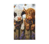 BoltPack Joli drapeau de jardin imprimé vache des Highlands 90 x 150 cm avec œillets Saisons vacances pour décorations extérieures Fournitures de fête