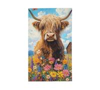 BoltPack Joli drapeau de jardin imprimé vache Highland 90 x 150 cm avec œillets pour décorations extérieures fournitures de fête