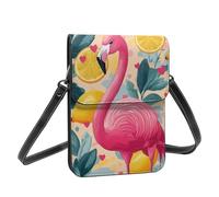 Boltpack Sac à bandoulière pour téléphone portable pour femme - Sac portefeuille en cuir avec corde d'épaule réglable, Flamant rose mignon 17, 19 X 13.5 X 1 cm