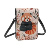 Boltpack Sac à bandoulière pour téléphone portable pour femme - Sac portefeuille en cuir avec corde d'épaule réglable, Panda rouge mignon 18, 19 X 13.5 X 1 cm