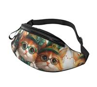 BoltPack Sac banane pour homme et femme, avec sangle réglable, sac banane léger et imperméable pour le sport, la marche, la course à pied, Chat Saint Patrick Jour 10, M, Sac à dos de randonnée