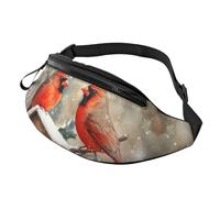 BoltPack Sac banane pour homme et femme, avec sangle réglable, sac banane léger et imperméable pour le sport, la marche, la course à pied, Oiseaux cardinaux d'hiver 5, Taille unique, Sac à dos de