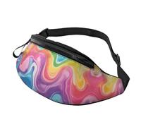 BoltPack Sac banane pour homme et femme, avec sangle réglable, sac banane léger et imperméable pour le sport, la marche, la course à pied, Rainbow Tie Dye 7, Taille unique, Sac à dos de randonnée