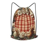 Boltpack Sacs à cordon de serrage pour yoga, sport, gym, sac à dos de plage, sac à dos de voyage pour homme et femme léger, Chats de Noël 1, S