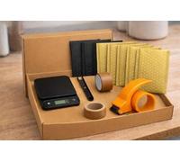 BOLTRIX Starter Kit - Kit d’expédition complet - Balance 5kg, dévidoir, cutter, 2 rubans adhésifs et 6 enveloppes bulles
