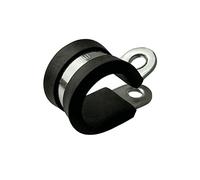 Boltza® W1 Lot de 10 colliers de serrage en P en acier doux plaqué zinc avec doublure en caoutchouc 30 mm