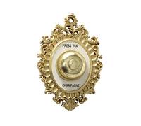 Boltze 1016154 Sonnette décorative pour Amateurs de Champagne, idée Cadeau, Design élégant, décoration Murale Amusante avec Sonnette indiquée, Couleur doré/Blanc