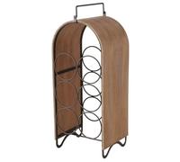 Boltze 2032275 Support De Bouteille De Vin Noir, Naturel Métal, Bois Noir