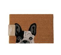 BOLTZE Argie 2060617 Paillasson en PVC et Coco Couleur Naturelle/Noir 60 x 40 x 1,5 cm, avec Motif Chien, Forme rectangulaire, antidérapant, paillasson, Accessoire d'intérieur
