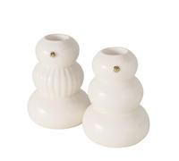 BOLTZE-Bougeoir en céramique blanche Islo - diamètre 7 x H 9,5 cm