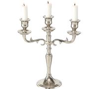 Boltze Bougeoir Varas argent 3 flammes, hauteur 26 cm, bougeoir en métal