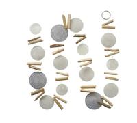 Boltze Capiz Nerida Guirlande décorative à suspendre Longueur 180 cm Décoration de fenêtre Boho Disques Coquillage Chaîne à suspendre Boltze Home Carillon éolien Carillon Wind Chimes Décoration murale