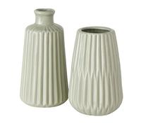 Boltze Esko 2027309 Lot de 2 vases à Fleurs en céramique Vert Clair Mat Diamètre env. 8,5 cm Décoration d'intérieur sans Fleurs Style scandinave