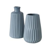 Boltze Esko 2033009 Lot de 2 vases en céramique Bleu Mat Diamètre env. 8,5 cm