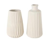 Boltze Esko Lot de 2 vases à Fleurs en céramique Ø env. 8,5 cm sans Fleurs Style scandinave Beige Mat
