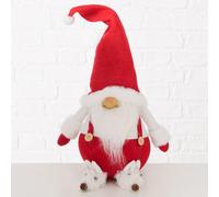 BOLTZE-Figurine décorative Père Noël Snugly coloris rouge en polyester - 22 x 17 x 50 cm