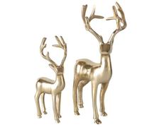 BOLTZE Figurine Thielo (2 pièces, Hauteur 25-34 cm, Couleur Or, Figurine d'élan, Figurine décorative, présentoir décoratif, décoration) 1016275, Normal