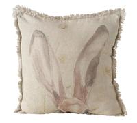 Boltze Home Coussin décoratif à franges Lapin en lin 45 x 45 cm