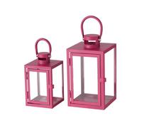 BOLTZE-Lanterne Arana en métal rose fuchsia grand modèle - 14 x 14 x 23,5 cm