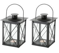 Boltze Lanterne Farol (décoration intérieur/extérieur, matériau Fer Noir, Dimensions 14 x 14 x 20 cm) 3548900 (Lot de 2)