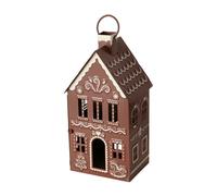 BOLTZE-Lanterne forme petite maison en métal marron Ginger - 9 x 7,5 x 14,5 cm