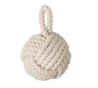 Boltze Lot de butoirs de porte en jute avec nœud naturel - Tricot naturel - Boule en tissu - Poids : 1,5 kg - Avec boucle pratique (crème)