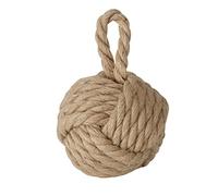 Boltze Lot de butoirs de porte en toile de jute naturelle - Tricot naturel - Boule en tissu - Poids : 1,5 kg - Avec boucle pratique (marron)