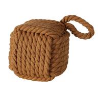 Boltze Lot de butoirs de porte en toile de jute naturelle - Tricot naturel - Boule en tissu - Poids : 1,5 kg - Avec boucle pratique (cube marron)