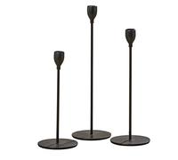 Boltze Malte 3 Bougeoir en Fer Noir 33 cm